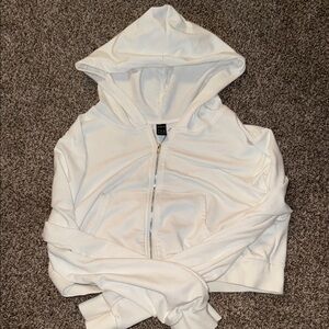 White Zip-Up Hoodie